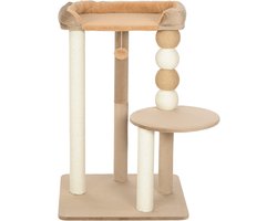 Krabpaal – Krabmeubel – Kattenkrabpaal – Kattenboom – Kattenmeubel – Inclusief Speelbal En Jute Krabpaal – Compact Formaat 56x54x86 cm – Voor Katten Tot 7 kg – Koffiebruin