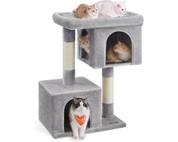 Krabpaal: Krabpaal Krabpaal - Kattentoren - Klimrek - Spaanplaat - Pluche - Sisal - 68cm x 48cm x 101cm