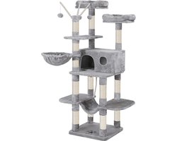 Krabpaal - Krabpaal voor katten - kattenmand - 50 x 50 x 164 - Grijs