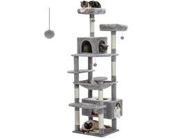 Krabpaal - Krabpaal voor Katten - Krabpaal voor Grote Katten - Veelzijdig - Grijs- 53x43x184cm