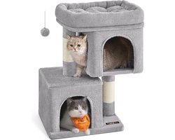 Krabpaal - Met 2 grotten -Klein - Lichtgrijs - 67 cm