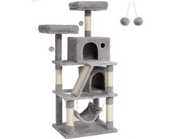 Krabpaal met 2 knuffelholen 155 cm lichtgrijs PCT163W01