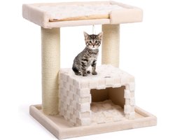 Krabpaal met hol - Katten klimboom - Spelen en slapen - Uitneembare wasbare kussens