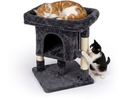 Krabpaal: Krabpaal - met kattenmand - donkergrijs
