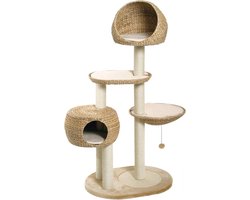 Krabpaal met slaapgedeelte voor katten - 103 x 58 x 158 cm - Beige