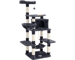 Krabpaal met voerbak 174 cm grijs