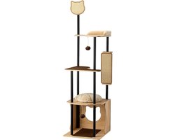 Krabpaal: Krabpaal Metaal - Kattenmeubel Sisal - Spelen en Rusten - Groot Ligoppervlak - 48 x 48 x 168 cm
