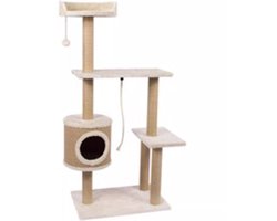 Krabpaal: Krabpaal Nature Level - 60 × 40 × 126 cm – Stevig, Natuurlijk & Speels