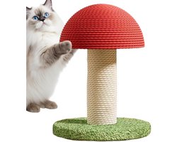 Krabpaal: Krabpaal Paddenstoel - Kattenkrabpaal Krabmeubel - Krabben en Spelen - Charmant Paddenstoel Design - 30 x 18 x 20 cm