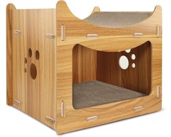 Krabpaal Pagode rechthoekig met stevig frame en kattenbed