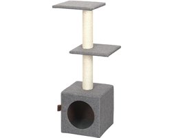 Krabpaal Palazzo - Kattenmeubel Sisal - Kattenvermaak Krabben - Stevige Constructie - 30x30x90cm - Grijs
