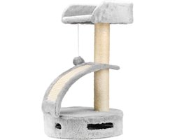 Krabpaal Panama 58 cm met kattenbed boom speelplaats krassen voor kat grijs kleur- content HTML nodig Krabpaal