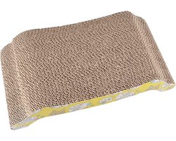 Krabpaal Pootvorm - Krabplank Karton - Katten Klauwen Verzorgen - Omkeerbaar Ontwerp - 35 x 35 x 23 cm - Ecru