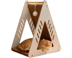 Krabpaal speelgoed - Kratoren speelgoed - Katten vermaken - Anti-kantel ontwerp - 43 x 38 x 8 cm - Meerkleurig