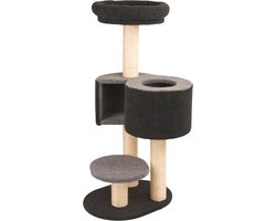 Krabpaal Vilt - Kattenkrabpaal Klimpaal - Krabbelen Spelen - Sisal Kolom - 55x52x106 cm - Grijs