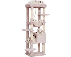 Krabpaal voor Grote Katten met Hoog Platform en Grot 50x50x153cm