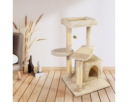 Krabpaal voor Kat -79 cm -Beige - Kattenboom voor Katten - Kattenhuis van Sisal - Klimpaal voor Katten