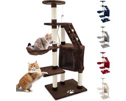 Krabpaal voor katten 120 cm - Hoogwaardige klimmende katboom - Bruin