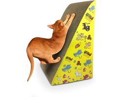 Krabpaal voor katten - Golfkarton katten krabplank - Klauwenmalen - Lichaamsmasseren - Rusten spelen - Katten speelgoed - Notitieblok voor katten