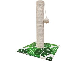 Krabpaal voor katten - Groene Leafs - 30 x 30 x 42 cm - Met spel