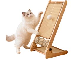 Krabpaal: Krabpaal voor katten - Kattenklimmer - Meubels beschermen - Inklapbaar L-vormig ontwerp - 33 x 28 x 60 cm