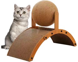 Krabpaal Voor Katten - Kattenkrab Speelgoed - Binnen Buiten Gebruik - Stevige Golfbasis - 35x26x15cm