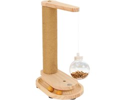 Krabpaal: Krabpaal voor katten - Kattenkrabmeubel - Spelen en krabben - Interactieve bal - 35 x 25 x 16.5 cm