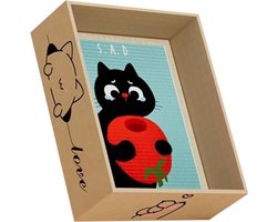 Krabpaal: Krabpaal voor katten - Kattenmeubel karton - Meubelbescherming huisdier - Geoptimaliseerde slijtvastheid - 40 x 34 x 6.5 cm - Natuurlijk