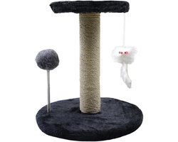 Krabpaal: Krabpaal voor katten - Kattenspeeltoestel - Katten vermaken - Eenvoudig te reinigen - 26 x 26 x 28 cm - Zwart