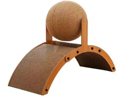 Krabpaal: Krabpaal voor katten - Klauwslijper Karton - Katten Vertier - Golvende Krabmat - 23.8L x 21.3B x 18.7H cm - Meerkleurig