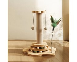 Krabpaal: Krabpaal voor Katten - Klimboom Speelgoed - Katten Vermaken - Multifunctioneel 4-in-1 - 346 x 309 x 82 cm
