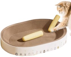 Krabpaal voor katten - Krabkarton Kattenbak - Bescherming Meubels - Geen Montage Nodig - 45 x 31 x 10 cm