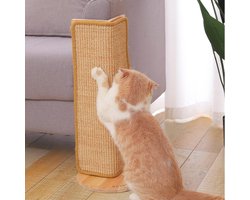 Krabpaal: Krabpaal voor Katten - Krabmat Sisal - Beschermt Meubels - Vervangbare Mat - 25x25x52 cm - Natuurhout