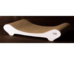 Krabpaal: Krabpaal voor Katten - Krabmeubel Speelgoed - Spelen en Ontspannen - Anatomisch Ontworpen - 50x27x9cm - Wit