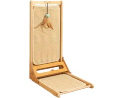 Krabpaal Voor Katten - Krabplank Kat - Beschermt Meubels - L-vormig Ontwerp - 60x40x28.5cm - Bruin