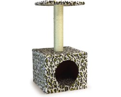 Krabpaal voor katten met post, zitting, lade en holte - 30 x 30 x 60 cm