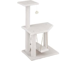 Krabpaal voor Katten met Sisal, Speel- en Rustplek met Pluche en Tafelblad