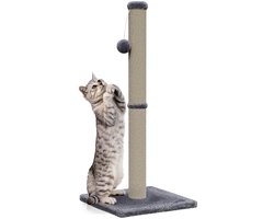 Krabpaal voor Katten met Speelballetje - 36x36x74 cm - Donkergrijs - Compact en Stabiel