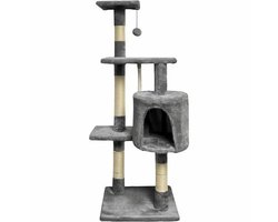 Krabpaal voor Katten Paloma Dark Grijs 45 x 17 x 45 cm Polyester Pluche Hout (1 Stuks)