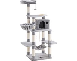 Krabpaal voor katten - XL Krabpaal - Luxe - Grijs - Pluche/Sisal - 90x50x164cm