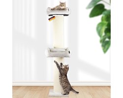 Krabpaal XXL - Krabton - Katten spel en rust - Verwisselbare krabmat - 55x45x107 cm - beige