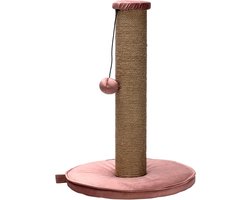 Krabpaal Yenna roze - 35 x 35 x 60 cm - 656 g - Kattenspeelgoed - Krabmeubel Krabpaal