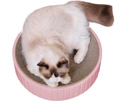 Krabpapier Ronde Kattenkrabber - Krabplank Kattenmand - Meubels Beschermen - Komvormig Ontwerp - 30 x 30 x 7 cm - Roze