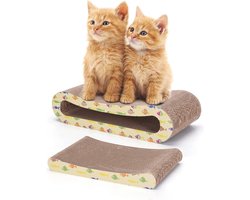Krabplank 2-in-1 met kattenmunt - Recyclebaar kwaliteitskarton - Krabpads aan beide zijden - Voor katten Krabton