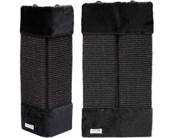 Krabplank Hoek M 55 x 27 cm - Kattenkrabplank Sisal Zwart Binnen Buiten