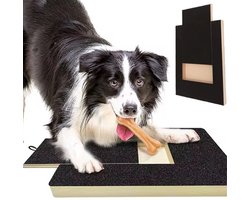 Krabplank hond - Krabpaal - Nagelvijl hond - krabmat - Krabbox voor honden - Nagelverzorging - Zelfvijlend - Voor honden nagels - Alternatief voor nagelknipper - Hout- Zwart