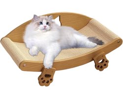Krabplank Kat - Krabmat Kitten - Meubelbescherming - Veelzijdig Ontwerp - 64 x 25 x 9 cm - Houtkleur