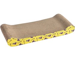 Krabplank: Krabplank Kat - Krabmat Krabmeubel - Meubels Beschermen - Comfortabel Golfkarton - 45 x 21 x 7 cm - Geel