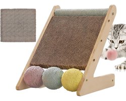 Krabplank: Krabplank Katten - Meubelbeschermer Hoek - Klaveronderhoud Verrijking - Inclusief Rolbal Speelgoed - 46 x 26.5 x 9 cm