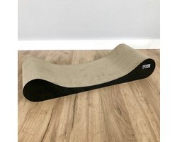 Krabplank Kattenbank - Krabmat Krabkarton - Spelen Ontspannen - Duurzaam Robuust - 68x27x12cm - Zwart